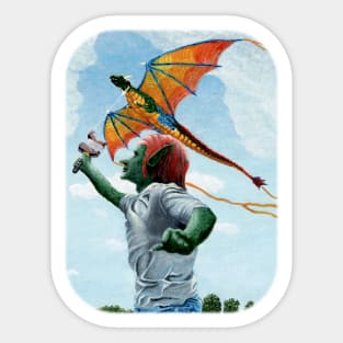 Goblin Kite Flying Monster Fantasy Image Sticker